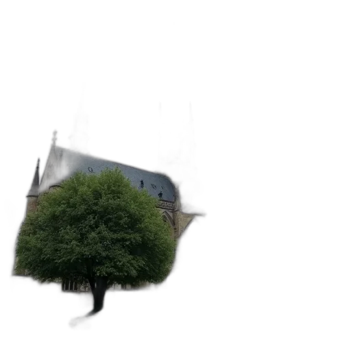 tree, umbrella, hat, building transparent PNG cut-out