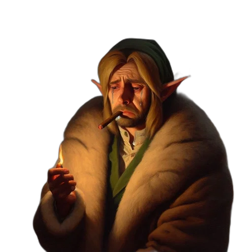 jacket, staff, face, concept art transparent PNG cut-out