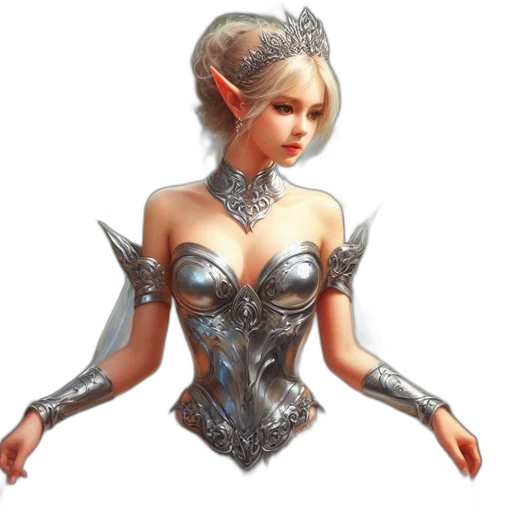dress, jewelry, crown, fantasy art transparent PNG cut-out