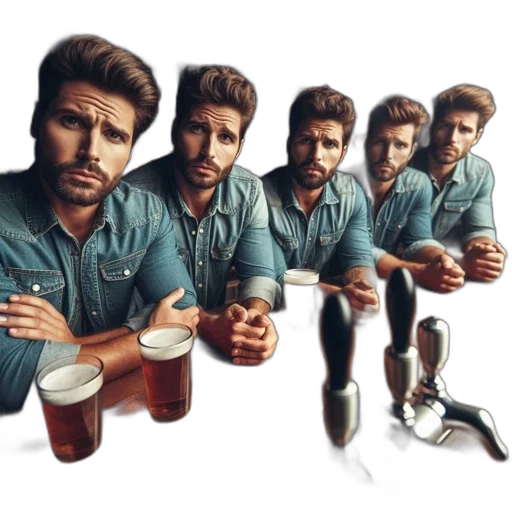bottle, hair, jacket, face transparent PNG cut-out