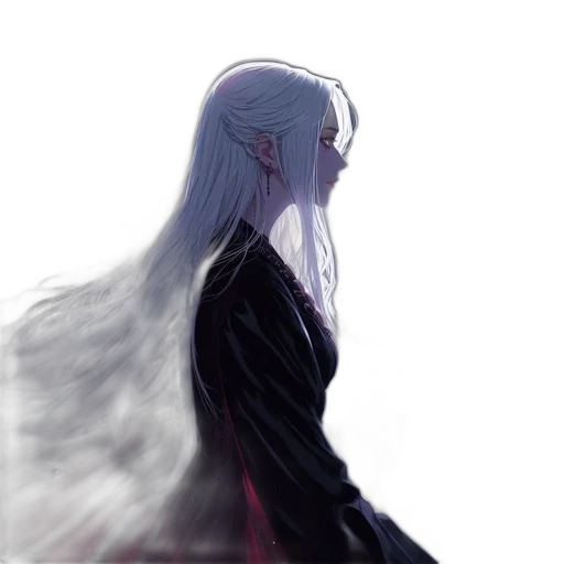 dress, dragon, hair, sword transparent PNG cut-out