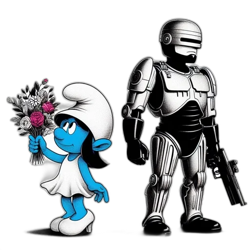 robot, weapon, concept art, comic book art transparent PNG cut-out