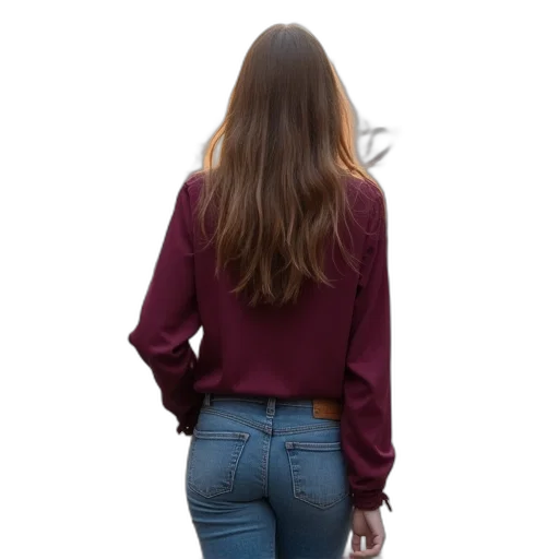 jacket, dress, hair, staff transparent PNG cut-out