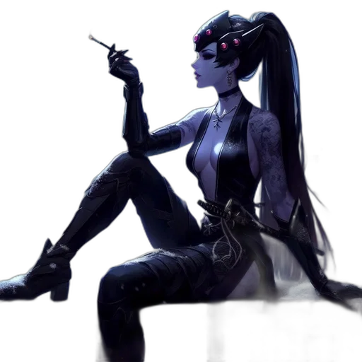 robot, staff, concept art, cyberpunk transparent PNG cut-out