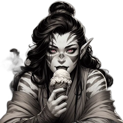 face, fantasy art, concept art, comic book art transparent PNG cut-out