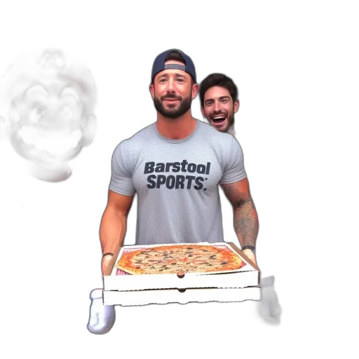 food, 3d render, fire, man transparent PNG cut-out