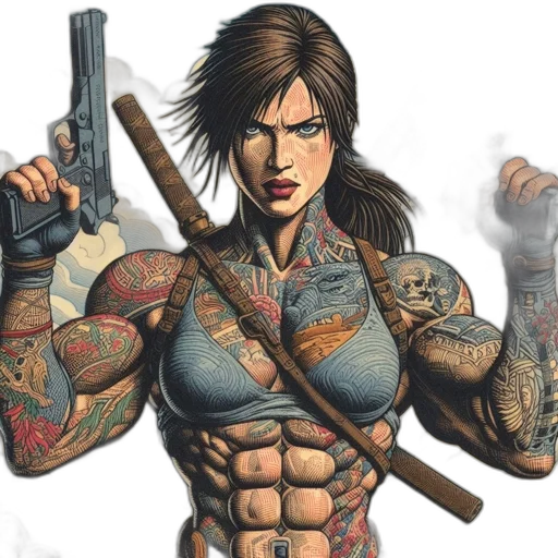 weapon, comic book art, concept art, cyberpunk transparent PNG cut-out