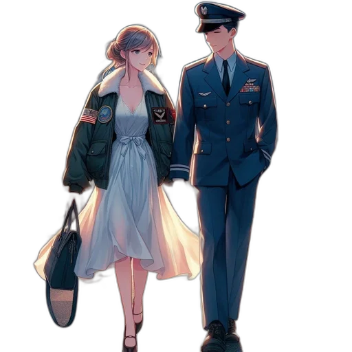 dress, jacket, umbrella, staff transparent PNG cut-out