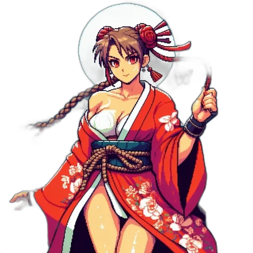 staff, dress, weapon, pixel art transparent PNG cut-out