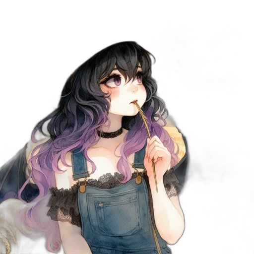 dress, hair, creature, mask transparent PNG cut-out