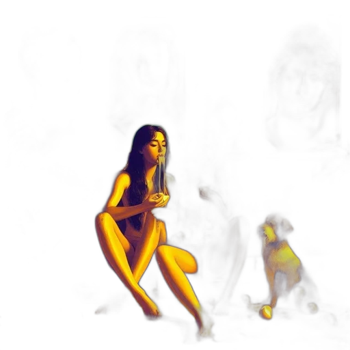 dress, creature, concept art, photorealistic transparent PNG cut-out