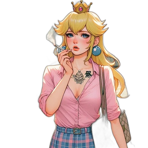 crown, dress, staff, pixel art transparent PNG cut-out