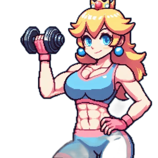 crown, weapon, dress, pixel art transparent PNG cut-out