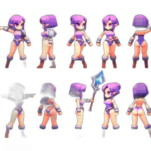 concept art, pixel art, 3d render, cyberpunk transparent PNG cut-out