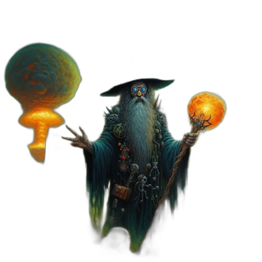 staff, dragon, creature, hat transparent PNG cut-out