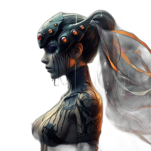 robot, mask, face, concept art transparent PNG cut-out