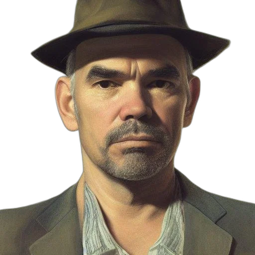 hat, face, staff, jacket transparent PNG cut-out