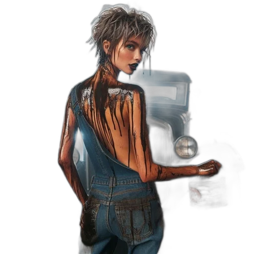 jacket, robot, concept art, cyberpunk transparent PNG cut-out