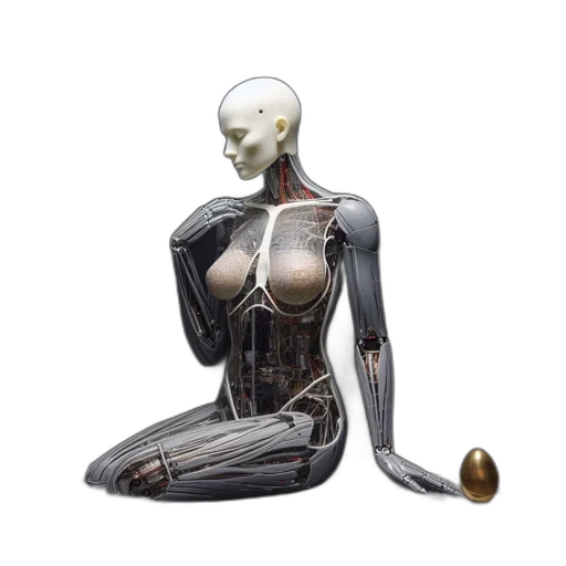robot, jewelry, concept art, 3d render transparent PNG cut-out