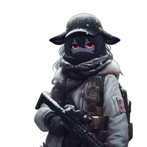 mask, jacket, weapon, staff transparent PNG cut-out