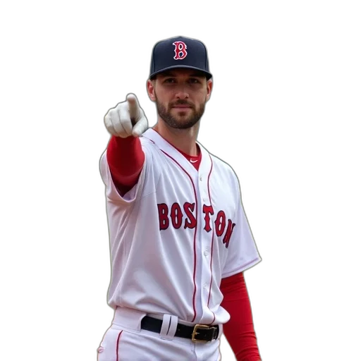 baseball, player, boston, uniform transparent PNG cut-out