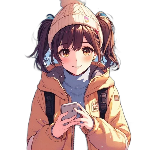 jacket, hat, face, staff transparent PNG cut-out