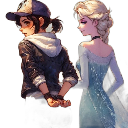 dress, concept art, watercolor, comic book art transparent PNG cut-out