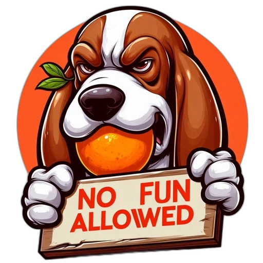 animated, basset, hound, holds transparent PNG cut-out