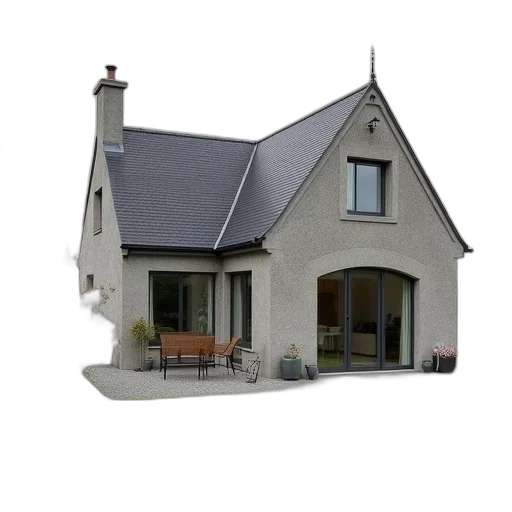 building, 3d render, photorealistic, crescent transparent PNG cut-out