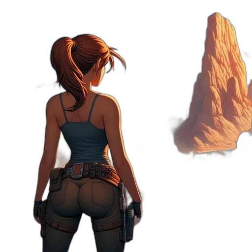 jacket, dress, weapon, staff transparent PNG cut-out