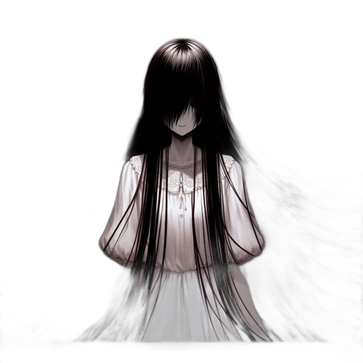 dress, hair, mask, creature transparent PNG cut-out