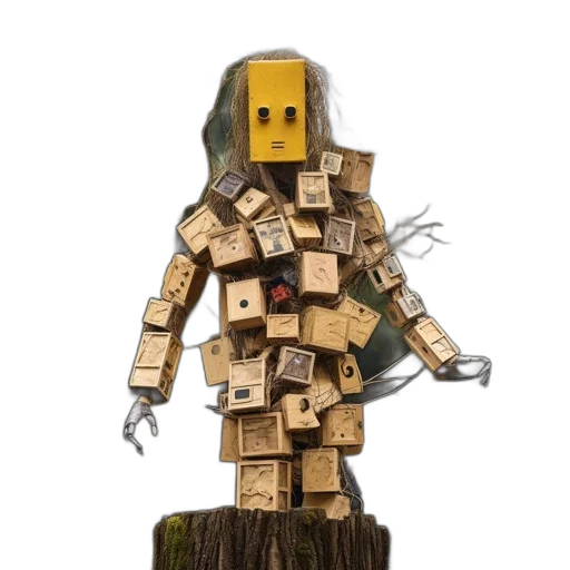 robot, tree, jacket, mask transparent PNG cut-out