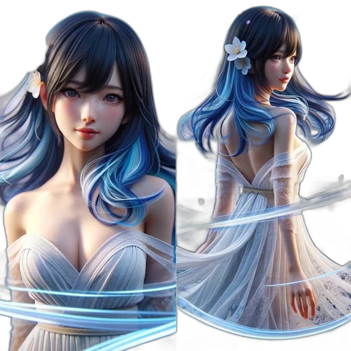 dress, fantasy art, concept art, 3d render transparent PNG cut-out