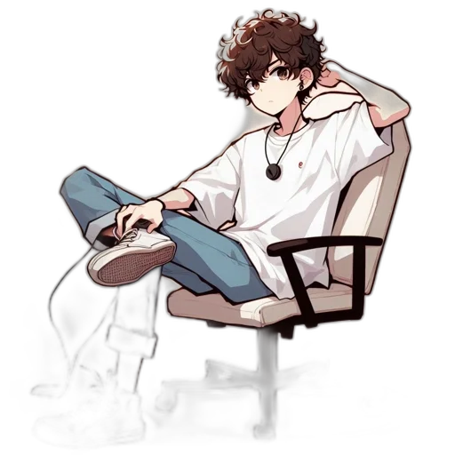 staff, jacket, creature, hair transparent PNG cut-out