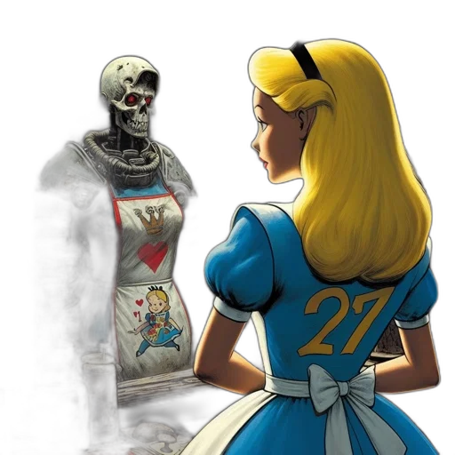 robot, dress, comic book art, concept art transparent PNG cut-out