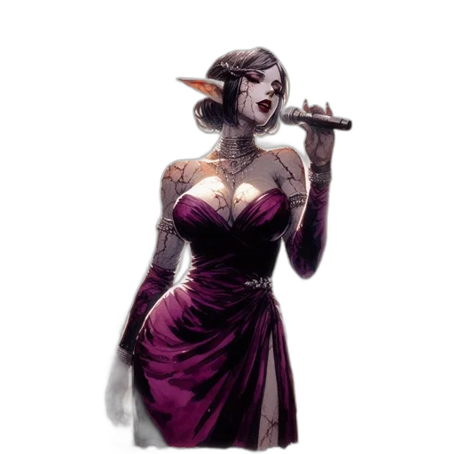 dress, staff, concept art, fantasy art transparent PNG cut-out
