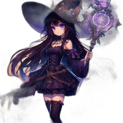 staff, dress, hat, weapon transparent PNG cut-out