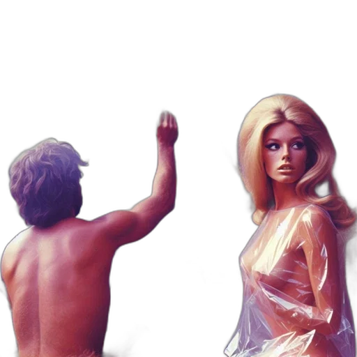 dress, hair, concept art, vaporwave transparent PNG cut-out