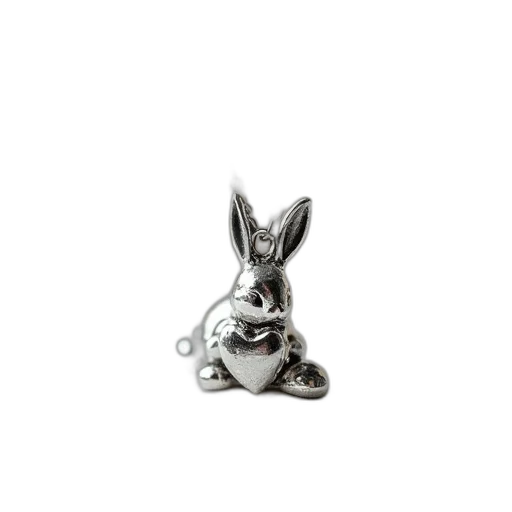 jewelry, silver, bunny, necklace transparent PNG cut-out