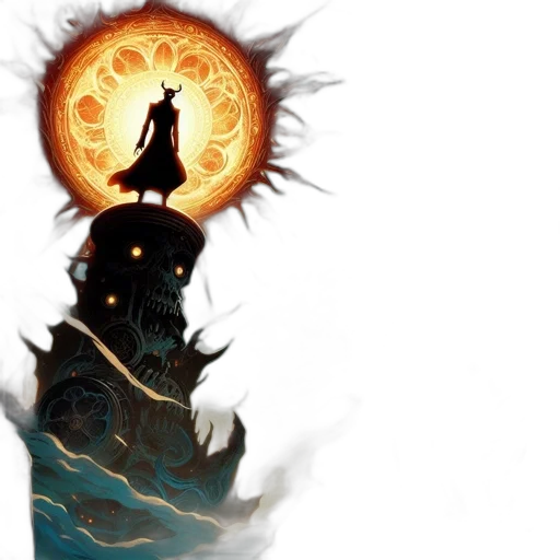 concept art, fantasy art, comic book art, fire transparent PNG cut-out