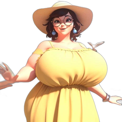 dress, staff, hat, weapon transparent PNG cut-out