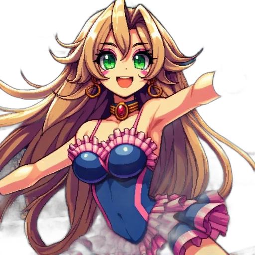 dress, staff, pixel art, anime transparent PNG cut-out