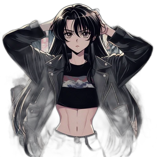 jacket, weapon, creature, cyberpunk transparent PNG cut-out