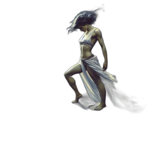 dress, creature, mask, hair transparent PNG cut-out