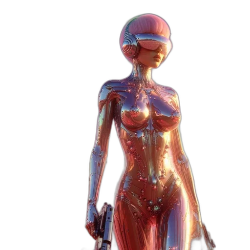 robot, dress, concept art, cyberpunk transparent PNG cut-out