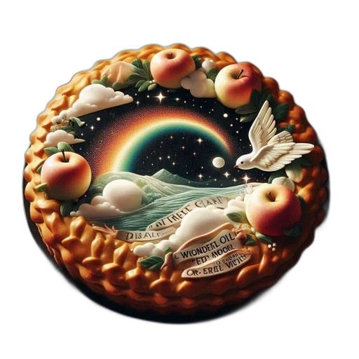 food, photorealistic, 3d render, outer space transparent PNG cut-out