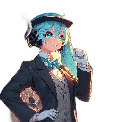 staff, hat, weapon, robot transparent PNG cut-out