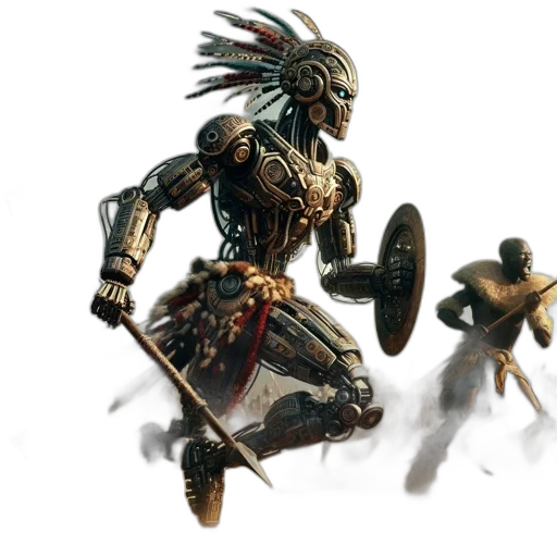 weapon, sword, staff, robot transparent PNG cut-out