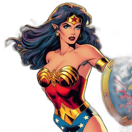 comic book art, concept art, wonder, woman transparent PNG cut-out