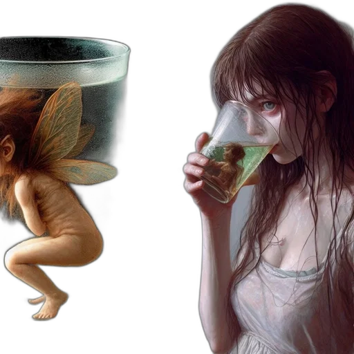 creature, photorealistic, concept art, oil painting transparent PNG cut-out
